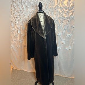 Regal Long Faux Fur Brown Coat